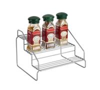 Metaltex Spice Rack Steppo with 3 Stages, Metal, Silver, 18.4 x 20.4 x 14.9 cm