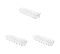 Metaltex Système de rangement de tiroirs, organiseur transparent, grand, étroit (Lot de 3)
