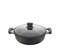 Metaltex XPERT - Casserole Basse en Aluminium Fondu 26 cm avec Couvercle de Verre Trempé
