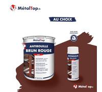 Metaltop Antirouille Brun Rouge - Brun rouge - RAL 8012 - Bombe 400 ml Sous-couche antirouille pour métal avec finition rustique