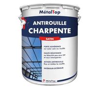 Metaltop - Antirouille Charpente - Gris anthracite - RAL 7016-5 L - Protection antirouille pour structures métalliques et poutres en acier