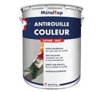 Metaltop Antirouille Couleur - Gris fenêtre - RAL 7040-1 L Primaire de protection pour métaux courants avec finition teintée