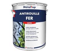 Metaltop Antirouille Fer - Blanc pur - RAL 9010-5 L Sous-couche anticorrosion pour fer, acier et métaux exposés.