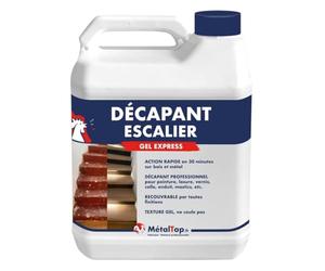 Metaltop - Decapant Escalier - 5 L - Formule gel de haute performance pour éliminer vernis, peinture et lasure