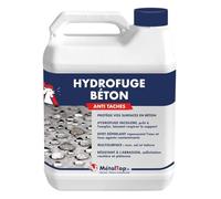 Metaltop Hydrofuge Beton - 1 L Pour une protection anti-humidité pour dalle, mur, terrasse et fondation.