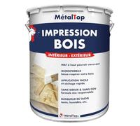 Metaltop - Impression Bois - Blanc - 1 L - Primaire d'accrochage pour bois neufs ou anciens, intérieur et extérieur