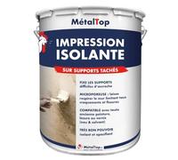 Metaltop - Impression Isolante - Blanc - 5 L - Barrière anti-taches, opacité élevée, compatible toutes peintures à l'eau.