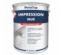 Metaltop Impression Mur - Blanc - 5 L Primaire d'accrochage, masque taches et couleurs vives, séchage rapide, sans odeur.