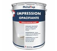 Metaltop - Impression Opacifiante - Blanc - 5 L - Haut pouvoir couvrant et séchage rapide, idéal pour murs et plafonds.
