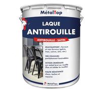 Metaltop Laque Antirouille - Noir signalisation - RAL 9017-1 L Laque de finition satinée pour protection durable du fer et de l'acier