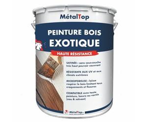 Metaltop - Peinture Bois Exotique - Beige brun - RAL 1011-1 L - Satinée, microporeuse, haute adhérence bois tropicaux (ipé, iroko, sipo)