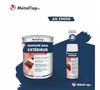 Metaltop Peinture Bois Exterieur - Beige brun - RAL 1011 - Bombe 400 ml Finition brillante, haute résistance UV et intempéries, application facile.