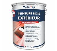 Metaltop - Peinture Bois Exterieur - Gris anthracite - RAL 7016-5 L - Finition brillante, haute résistance UV et intempéries, application facile