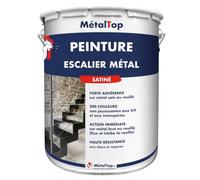 Metaltop - Peinture Escalier Metal - Gris anthracite - RAL 7016-1 L - Protection et décoration avec cette finition durable pour métal