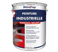 Metaltop - Peinture Industrielle - Rouge rubis - RAL 3003-5 L - Protection performante pour structures métalliques, engins agricoles, BTP.