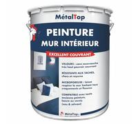 Metaltop - Peinture Mur Interieur - Blanc perle - RAL 1013 - Pot 15 L - Peinture lessivable haute opacité, finition décorative pro, application facile sur tous supports muraux.
