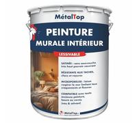 Metaltop Peinture Murale Interieur - Bleu ciel - RAL 5015-1 L Haute couvrance, pour murs intérieurs en plâtre, placo, béton, rénovation rapide.