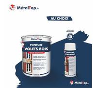 Metaltop Peinture Volets Bois - Rouge basque - RAL 3004 - Bombe 400 ml Microporeuse, anti-UV, anti-humidité, haute protection 15 ans