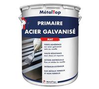 Metaltop - Primaire Acier Galvanise - Blanc pur - RAL 9010-1 L - Sous-couche d'accroche pour acier galvanisé et surfaces lisses