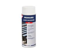 Metaltop - Primaire Acier Galvanise - Blanc pur - RAL 9010 - Bombe 400 ml - Sous-couche d'accroche pour acier galvanisé et surfaces lisses