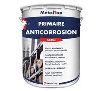 Metaltop - Primaire Anticorrosion - Blanc pur - RAL 9010-1 L - Sous-couche antirouille haute performance pour métal.