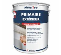 Metaltop Primaire Exterieur - Blanc - 15 L Sous-couche universelle multisupports, haute adhérence, sans odeur, séchage rapide.