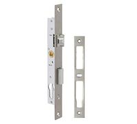 METALUX série 7/28 avec Gâche - Serrure à encastrer Réversible Têtière Inox Coffre 28x180 mm porte métallique portail portillon