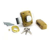 Metalux - METALUX série 843- Verrou de sécurité en applique couleur bronze Verrou à bouton pour porte d'entrée ou porte de garage