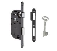 METALUX série 670 NF - Serrure à encastrer Réversible sans démontage avec Gâche et Clé L Porte de chambre | Porte de Toilettes | Porte de salle de bain | Porte de bureau (Axe 40)