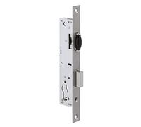 METALUX Série 8 - Serrure à encastrer 1 point pêne dormant et rouleau sans Gâche Têtière Inox coffre 21mm x 180mm Pêne dormant pour porte PVC ou porte metallique