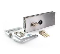 Metalux - Serrure METALUX 9045 - Serrures de miroiterie pour portes en verre CLARIT Inox brossé avec Gâche Poignées Cylindre