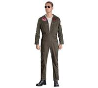 Maskworld Déguisement Combinaison Top Gun Homme Vert XL/XXL