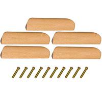 Metany Lot de 5 poignées de tiroir en bois avec revêtement transparent pour commode, placard, meuble