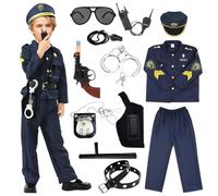 Metaparty Deguisement Policier pour Enfant, Costume Policier pour Enfant, Jeu de Rôle Policier pour Les Enfants Pour Halloween Carnaval (Style 2, 130)