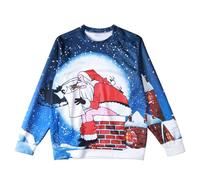 Metaparty Unisex Pull de Noël, Unisexe Pull-Over Haut Chandail Pullover tricoté, Rigolo Sweatshirts Pulls (FR/ES, Alpha/Lettres, M, Taille Normale, Taille Normale, Styles 2)