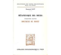 METAPHYSIQUE DES MOEURS.: Première partie, doctrine du droit