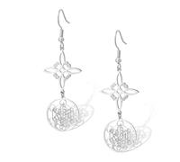 Metatron Boucles d'oreilles en forme de nœud de sorcière en acier inoxydable Motif nœud celtique Amulette Géométrie sacrée Boucles d'oreilles pendantes Sorcellerie Bijoux Cadeau (argent 2)
