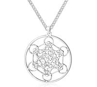 Metatron Cube Collier Pour Femmes Files Collier Ange Archange Acier Inoxydable Déclaration De Protection Metatron Chaîne Évidée Pendentif Collier À Breloques Bijoux[X507]