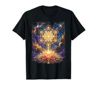 Metatron Cube Géométrie Sacrée Lotus Univers Créatif T-Shirt