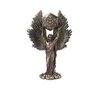 MÉTATRON & Le Cube géométrique Statue Religion Neuf Ange Couleur Bronze en polyrésine 34x22cm