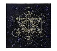 Metatrone's Crystal Grid Tissu Tapestry Nappe Rituel Spirituel pour Lieux Sacrés Tarot Tarot Couverture Nappe Rectangulaire/Ronde pour Lire