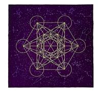 Metatrone's Crystal Grid Tissu Tapestry Nappe Rituel Spirituel pour Lieux Sacrés Tarot Tarot Couverture Nappe Rectangulaire/Ronde pour Lire