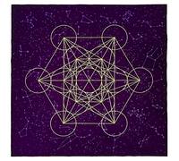 Metatrone's Crystal Grid Tissu Tapestry Nappe Rituel Spirituel pour Lieux Sacrés Tarot Tarot Couverture Nappe Rectangulaire/Ronde pour Lire