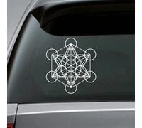 Metatron's Cube Sacred Geometry Decal Car Window Decor, Metatron Laptop Vinyl Sticker for Apple MacBook Air/Pro Decoration18 cm