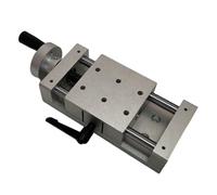 Metaximious Table coulissante manuelle en aluminium, rail linéaire à rouleaux croisés, plateforme de 80 mm x 80 mm Composant(Silver,100MM)