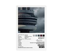 metegate Drake Poster Views Couverture d'album Impression sur toile Décoration murale pour salon, chambre à coucher, style sans cadre 30 x 45 cm