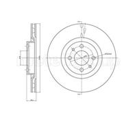 METELLI 2x Disque de Frein Avant Ø283.9 MM Ventilé pour Fiat Multipla 186 1.6