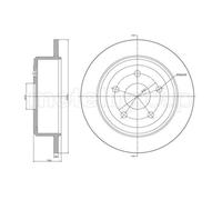 METELLI 2x Disques de Frein Arrière Ø316 MM Plein Peint pour Jeep Wrangler III