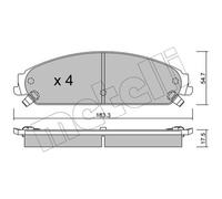 METELLI Bremsbelagsatz Avant 4 Pièces Pour Chrysler 300 C Touring Lancia Thema