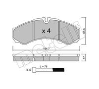 METELLI Cale de Frein Avant pour Iveco Daily III Pritsche Châssis